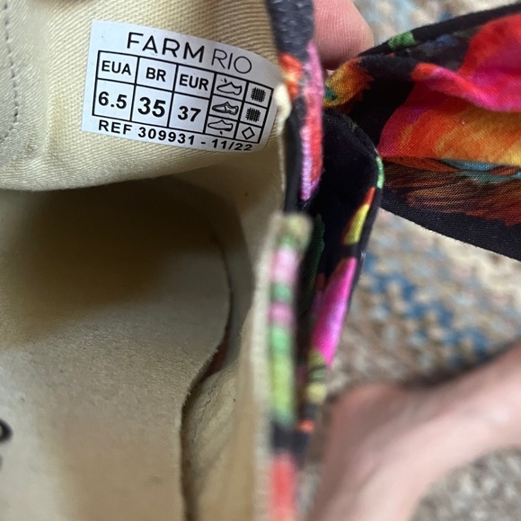 Farm Rio Black Cashew Platform Mule Sneaker w/Bow Tropical Fruit Print 6.5 NWT - Picture 9 of 11